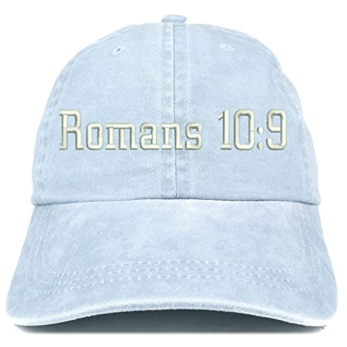 Trendy Apparel Shop Romans 10:9 Washed Pigment Dyed Baseball Cap