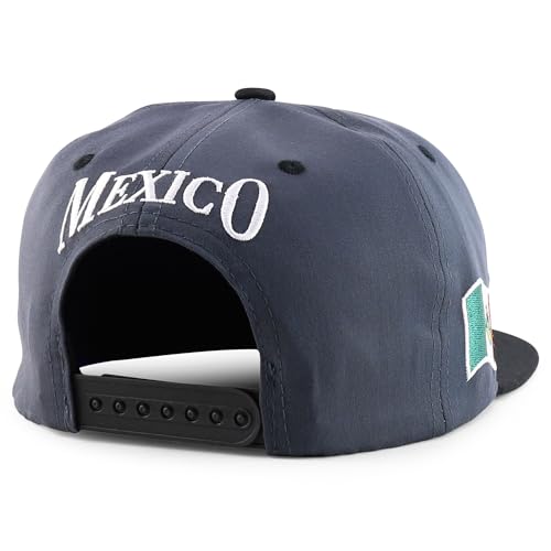 Trendy Apparel Shop 6 Panel Structured Mexico Eagle Flat Bill Snapback Baseball Cap