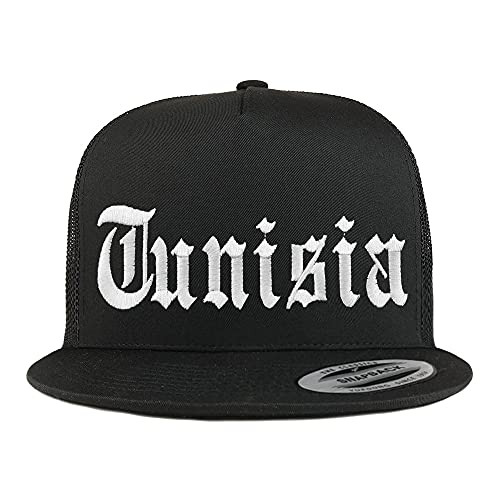 Trendy Apparel Shop Tunisia Old English 5 Panel Flatbill Trucker Cap