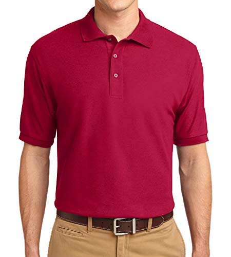 Trendy Apparel Shop Silky Classic Comfortable Fit Wrinkle Resistant Polyester Blend Men's Polo Big and Tall Shirt