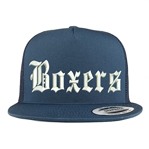 Trendy Apparel Shop Old English Boxers 5 Panel Flatbill Trucker Cap