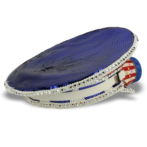 Trendy Apparel Shop Festival Party Sparkly Sequin Rhinestone Captain Hat