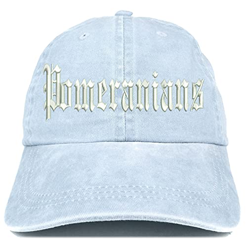 Trendy Apparel Shop Old English Pomeranians Washed Pigment Dyed Baseball Cap