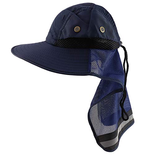 Trendy Apparel Shop High Visibility Solid Boonie Hat with Reflective Mesh Flap