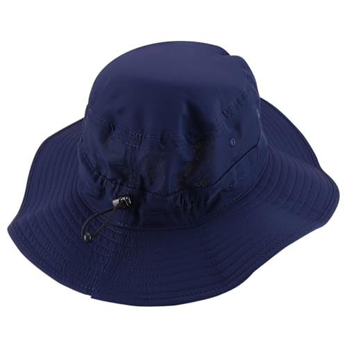 Trendy Apparel Shop Outdoor Large Brim Micro Mesh Performance Boonie Bucket Hat with Strap