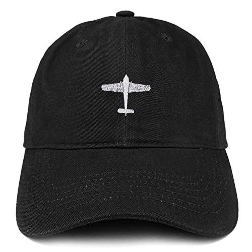 Trendy Apparel Shop Aircraft Bi Plane Embroidered Low Profile Soft Cotton Baseball Cap