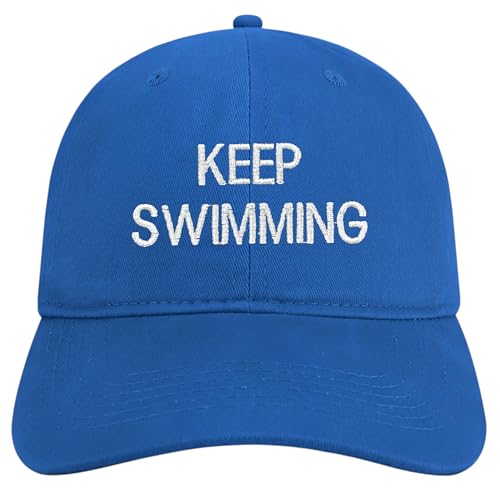 Trendy Apparel Shop Keep Swimming Embroidered Cotton Baseball Cap