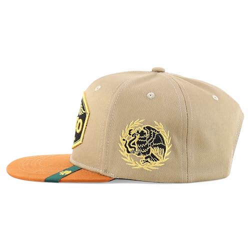 Trendy Apparel Shop Mexico States with Eagle Embroidered Flatbill Snapback Cap