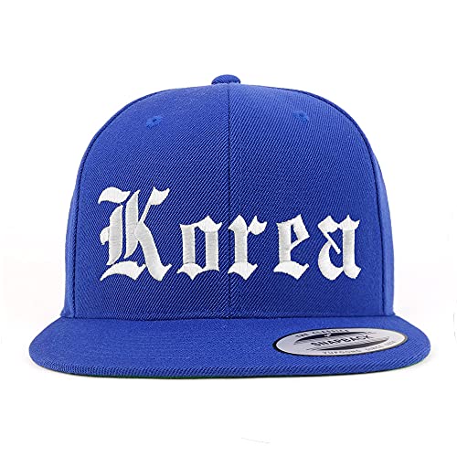 Trendy Apparel Shop Korea Old English Embroidered Flatbill Snapback