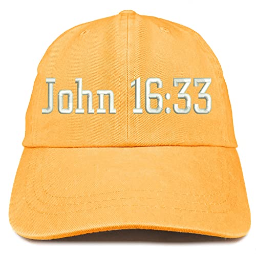 Trendy Apparel Shop John 16:33 Washed Pigment Dyed Baseball Cap