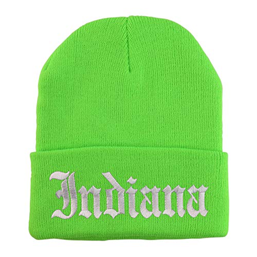 Trendy Apparel Shop Indiana State Old English Embroidered Long Cuff Beanie