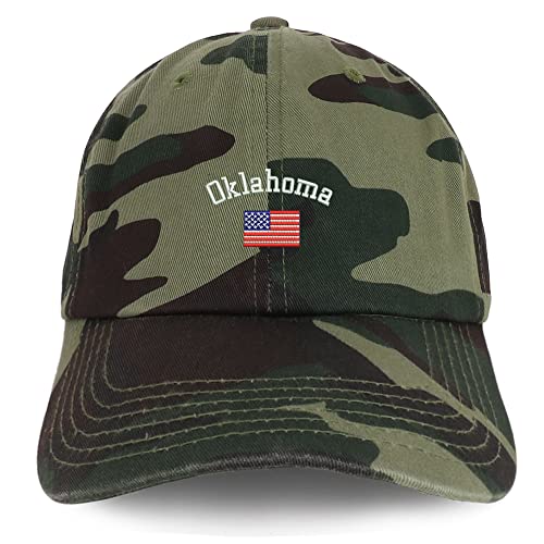Trendy Apparel Shop Oklahoma USA Flag Low Profile Soft Cotton Baseball Cap
