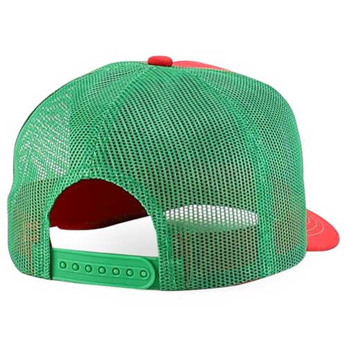 Trendy Apparel Shop 5 Panel Structured Trucker Cap with Mexico Flag Design Undervisor