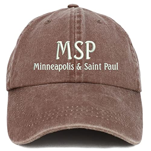 Trendy Apparel Shop MSP Minneapolis and Saint Paul Embroidered Pigment Dyed Washed Baseball Cap