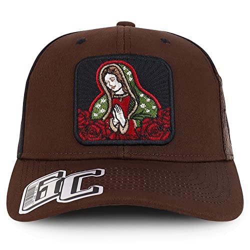 Trendy Apparel Shop Lady of Guadalupe Maria Embroidered Laser Punching Back Cap