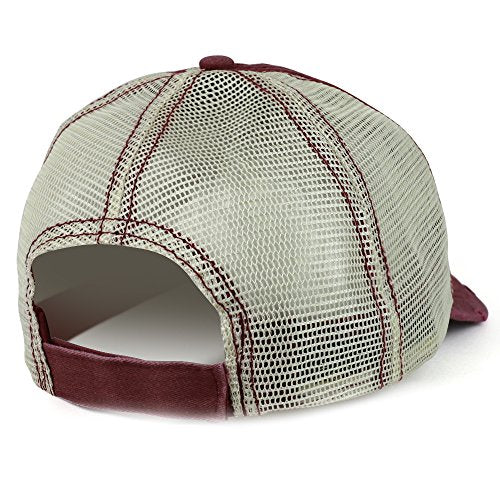 Trendy Apparel Shop Brklyn Embroidered Unstructured Washed Frayed Trucker Mesh Cap