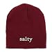 Trendy Apparel Shop Salty Embroidered Made in USA Short Acrylic Knit Winter Beanie Hat