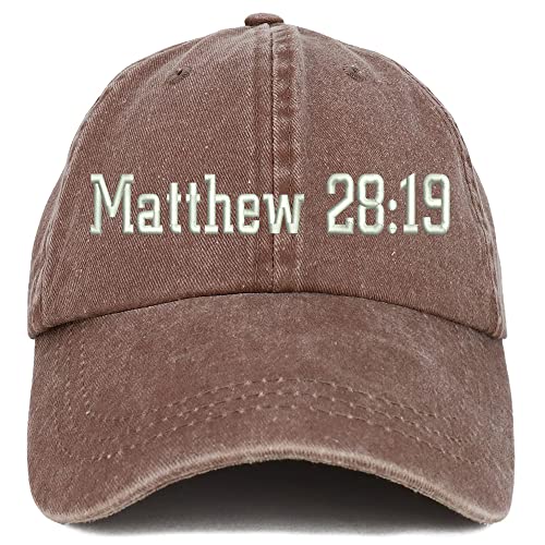 Trendy Apparel Shop Matthew 28:19 Washed Pigment Dyed Baseball Cap