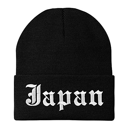 Trendy Apparel Shop Japan Old English Embroidered Long Cuff Beanie