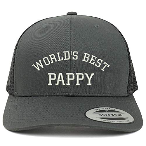 Trendy Apparel Shop Flexfit XXL World's Best Pappy Embroidered Retro Trucker Mesh Cap