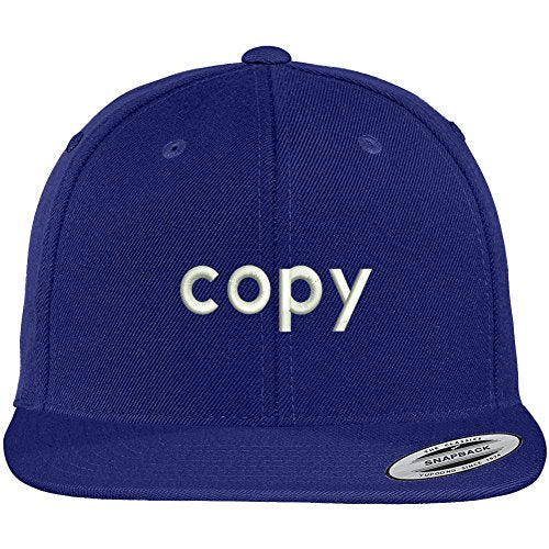 Trendy Apparel Shop Copy Embroidered Flat Bill Premium Classic Snapback Cap