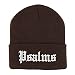 Trendy Apparel Shop Psalms Old English Embroidered Long Cuff Beanie