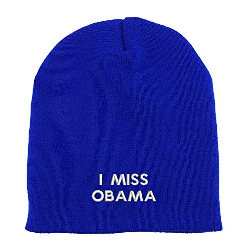 Trendy Apparel Shop I Miss Obama Embroidered Made in USA Short Acrylic Knit Winter Beanie Hat