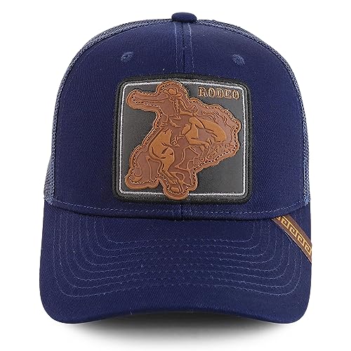 Trendy Apparel Shop Rodeo Patch Structured Curved Bill Mesh Snapback Baseball Cap