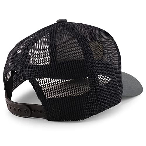 Trendy Apparel Shop Skull Native Headdress Rubber Patch Structured Trucker Mesh Cap