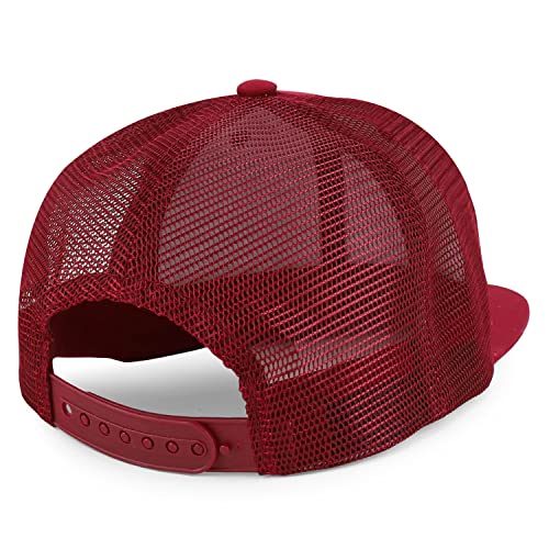 Trendy Apparel Shop Plain Solid Cotton Mesh Flatbill Snapback Cap