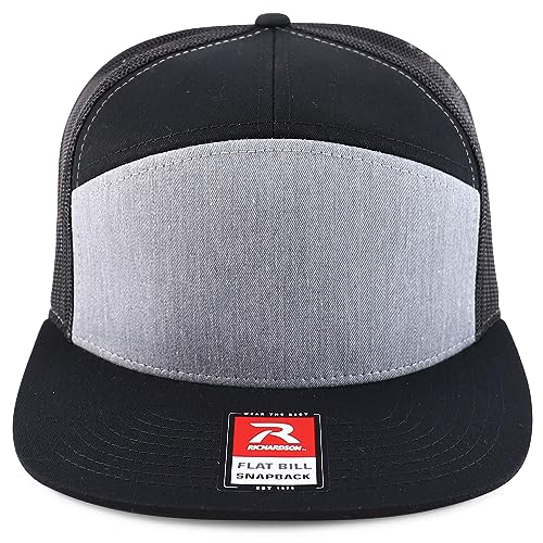 Trendy Apparel Shop Structured High Profile 7 Panel Flat Bill Mesh Back Snapback Cap