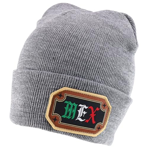 Trendy Apparel Shop Warm Knit MEX Patch Cuff Beanie