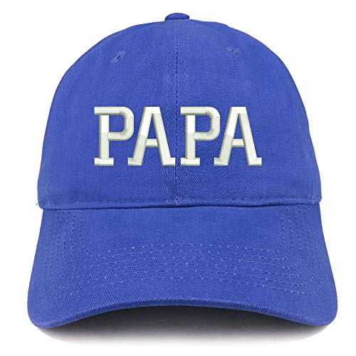 Trendy Apparel Shop PAPA Embroidered Soft Crown 100% Brushed Cotton Cap