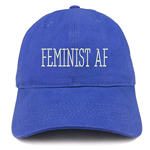Trendy Apparel Shop Feminist AF Embroidered Soft Crown 100% Brushed Cotton Cap