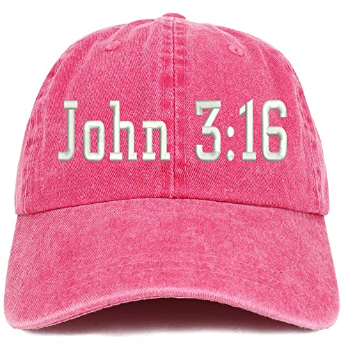 Trendy Apparel Shop John 3:16 Washed Pigment Dyed Baseball Cap