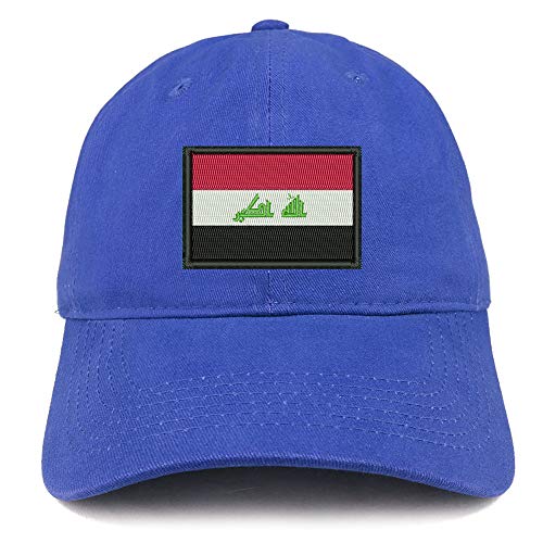 Trendy Apparel Shop Flag of Iraq Embroidered Soft Crown 100% Brushed Cotton Cap