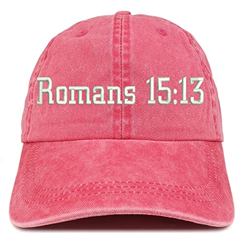 Trendy Apparel Shop Romans 15:13 Washed Pigment Dyed Baseball Cap