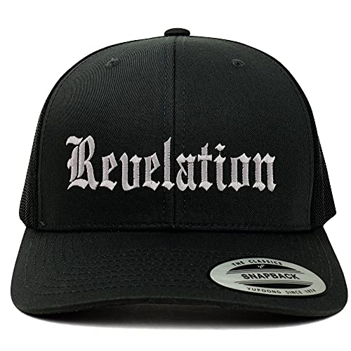 Trendy Apparel Shop Revelations Old English 6 Panel Trucker Mesh Cap