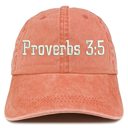 Trendy Apparel Shop Proverbs 3:5 Washed Pigment Dyed Baseball Cap
