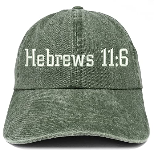 Trendy Apparel Shop Hebrew 11:6 Washed Pigment Dyed Baseball Cap