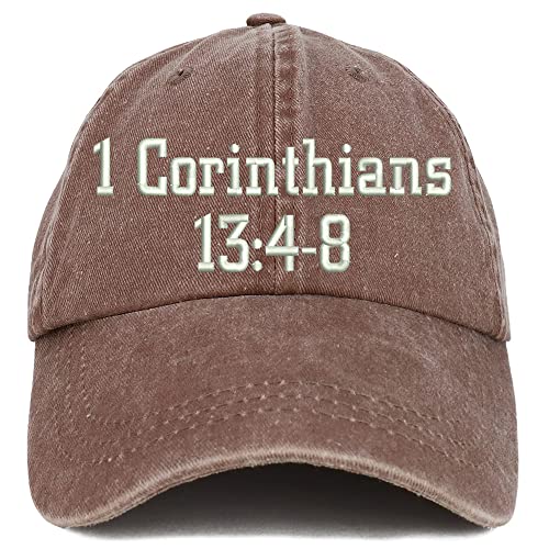 Trendy Apparel Shop 1 Corinthians 13:4-8 Washed Pigment Dyed Baseball Cap