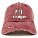 Trendy Apparel Shop PHL Philadelphia Embroidered Frayed Bill Trucker Mesh Back Cap