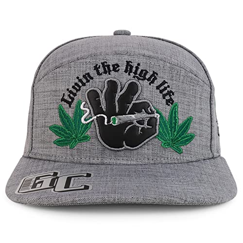 Trendy Apparel Shop Livin The High Life Embroidered Flatbill Snapback Cap