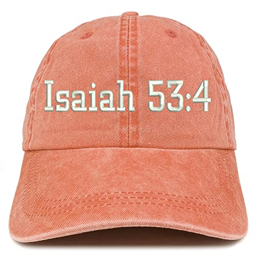 Trendy Apparel Shop Isaiah 53:4 Washed Pigment Dyed Baseball Cap
