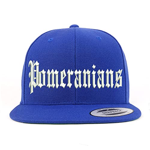 Trendy Apparel Shop Old English Pomeranians Embroidered Flatbill Snapback