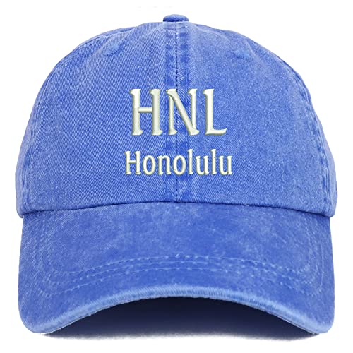 Trendy Apparel Shop HNL Honolulu Embroidered Pigment Dyed Washed Baseball Cap