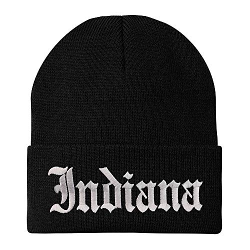 Trendy Apparel Shop Indiana State Old English Embroidered Long Cuff Beanie