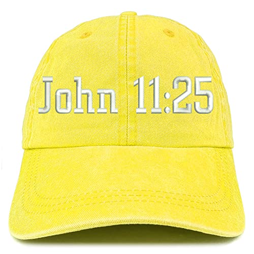 Trendy Apparel Shop John 11:25 Washed Pigment Dyed Baseball Cap