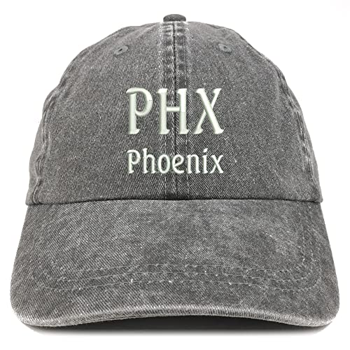 Trendy Apparel Shop PHX Pheonix Embroidered Pigment Dyed Washed Baseball Cap