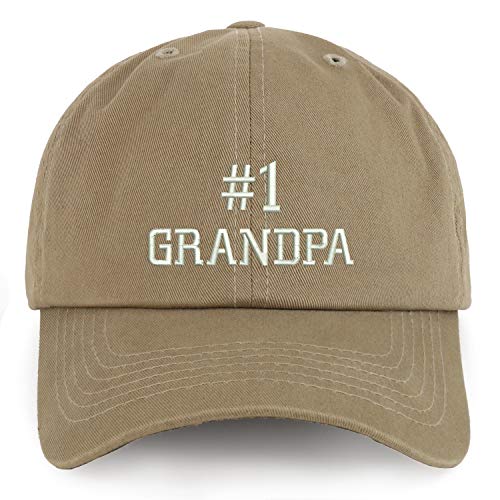Trendy Apparel Shop XXL Number 1 Grandpa Embroidered Unstructured Cotton Cap